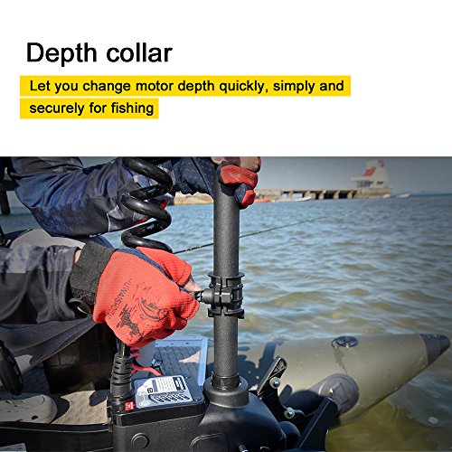 AQUOS 12V 55LBS 48inch Electric Bow Mount Trolling Motor with Remote Control Black