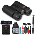 Leica 8x32 Ultravid HD-Plus Binoculars Bundle with Backpack, Monopod, Cleaning Set, Cap Keepers, and Neck Strap