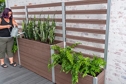 Vita Urbana 11-Foot Embossed Vinyl Parklette Planter Combo with Trellis Espresso Brown