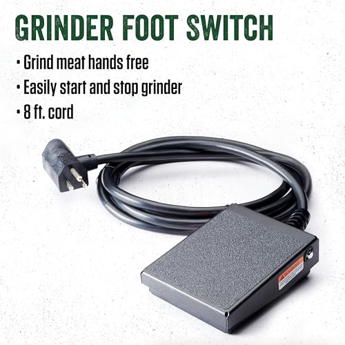 LEM BigBite #12 Meat Grinder with Foot Switch Bundle 0.75 HP Stainless Steel Gray