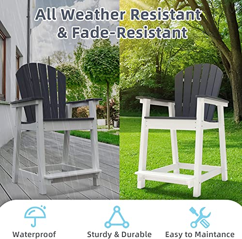 OTSUN Outdoor Tall Adirondack Chairs Set of 4 Light Grey