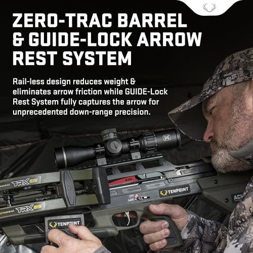 TenPoint TRX 515 Crossbow Vektra - Fastest & Most Accurate with ACUslide MAXX, EVO-X Elite Scope & 3 CenterPunch HPX Arrows