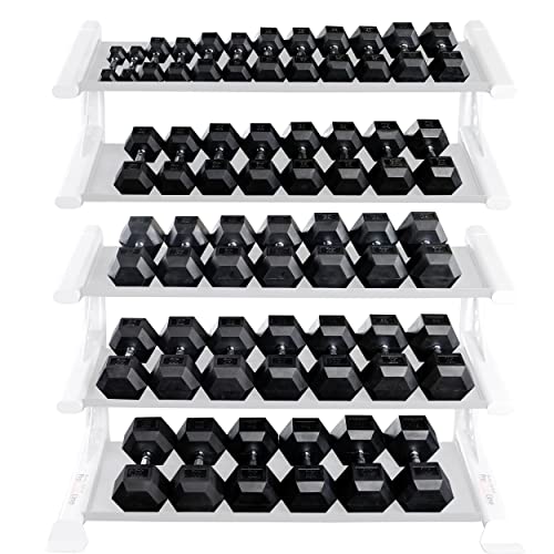 Body-Solid Rubber Coated Hexagon Dumbbells Black