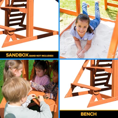 Sportspower Willow Creek Outdoor Kids Wooden Swing Set Multicolor