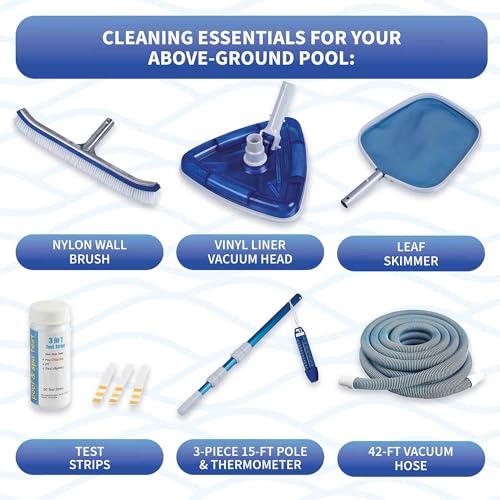 Blue Wave Belize 18x33 Oval 52" Deep Swimming Pool Package Metallic