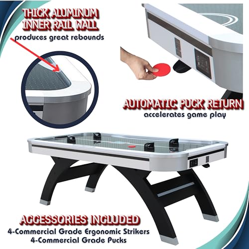 Freetime Fun Air Hockey Table 7ft LED Black
