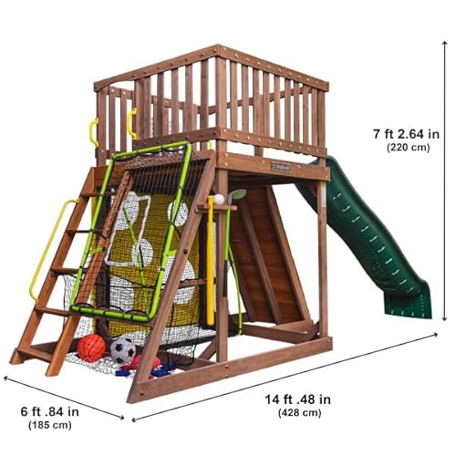 KidKraft All-in-One Sports Adventure Wooden Playset Brown
