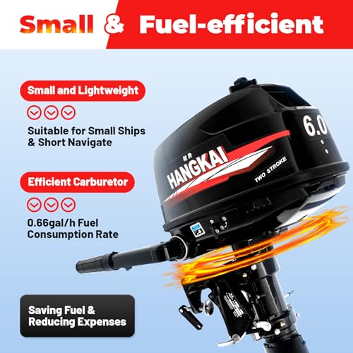 Wawuwao 2 Stroke 6HP Outboard Motor 102CC Short Shaft Gasoline Engine