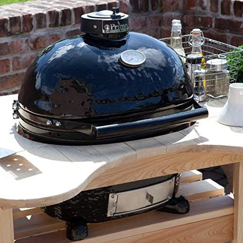Primo Ceramic Charcoal Smoker Grill Oval Junior Black