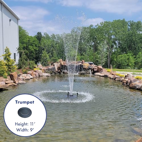 HALF OFF PONDS VXF Aerating Pond & Lake Fountain - 1/2 HP Pump with 3 Display Patterns & 100 Foot Cord White Lights