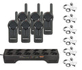 Motorola Solutions 6 Pack DLR1060 Radios with PTT Earpieces and Charger Clear