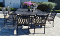 theWorldofpatio Grand Tuscany 9pc Outdoor Patio Dining Set with 64" Table and Sunbrella Cushions Antique Bronze