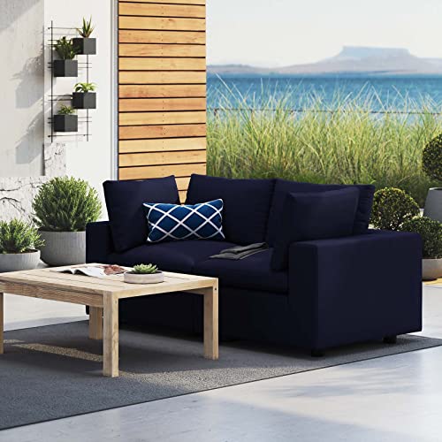 Modway Commix Sunbrella Outdoor Patio Loveseat Navy