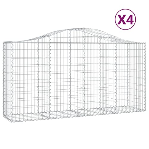 Arched Gabion Baskets 4 pcs Galvanized Iron Plant Pots Self-Watering Indoor Outdoor Gardening White Black