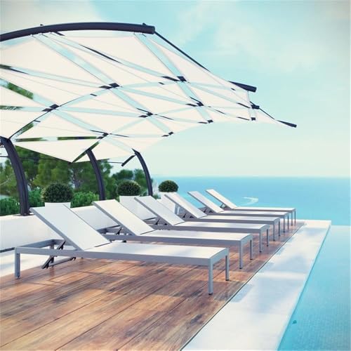 Pemberly Row Modern Aluminum Patio Chaise Lounge Set of 6 White