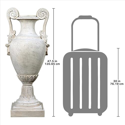 Design Toscano Chateau de Fontainebleau Architectural Garden Urn Set of Two Roman Stone