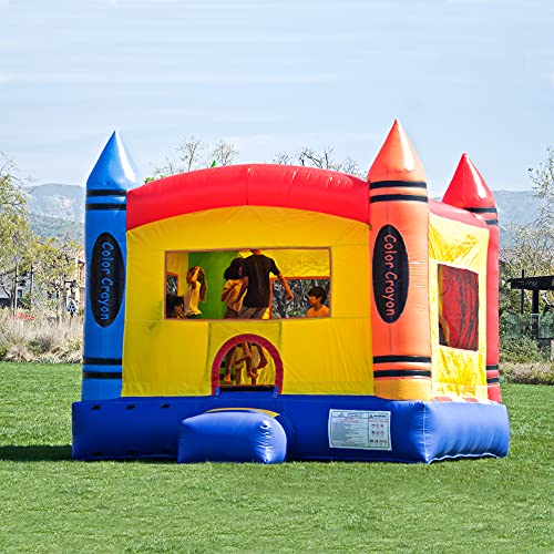 JumpOrange Crayon Commercial Grade Bounce House Yellow