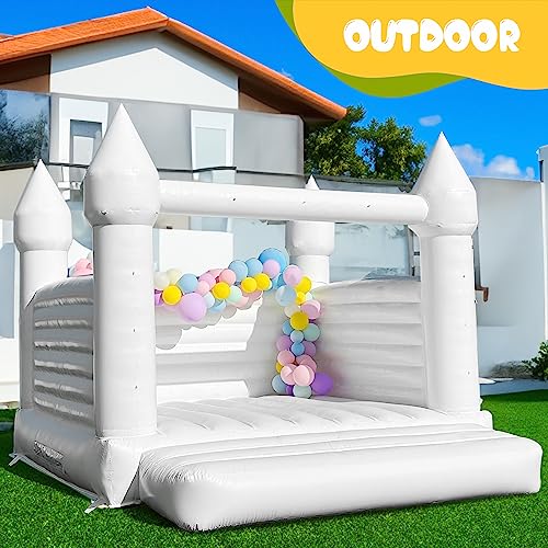 OZIS White PVC Inflatable Bounce House Castle 13x12x10FT with Blower