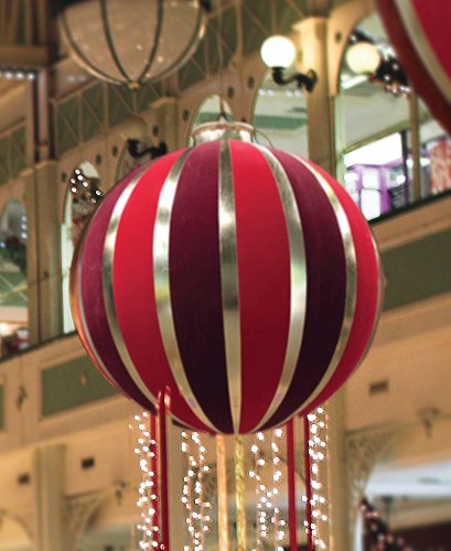 GKI Bethlehem Lighting Huge Red and Gold Inflatable Christmas Ornament Decoration 5'' Red