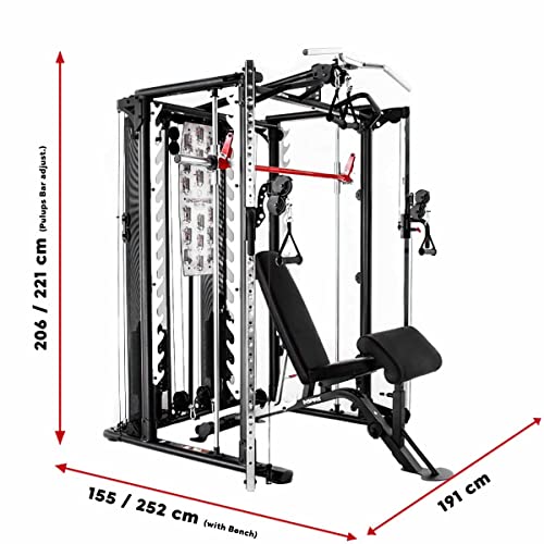 Inspire Fitness SCS Smith System - Cage System - Functional Trainer Home Gym With Smith Machine - Cable Machine - D Handles, Ankle Strap, Multi-Function Belt - Inspire SCS System (No Bench)