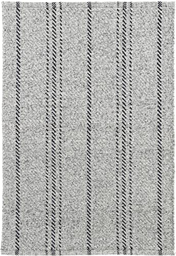 Dash & Albert Handwoven Melange Stripe Rug 10x14 Feet Grey/Black