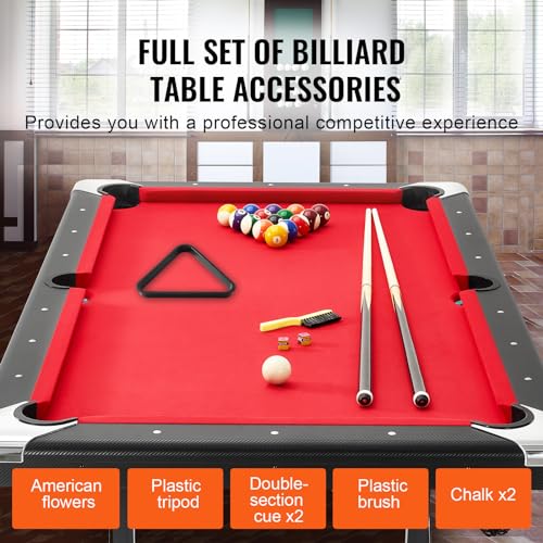 VEVOR Portable Foldable Billiards Table Set 6.3 ft Red + Black