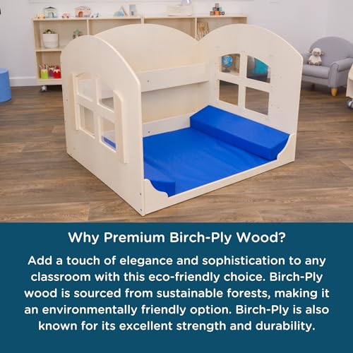 Children's Factory Value Line Kids Bookshelf Reading Nook Wooden-Blue