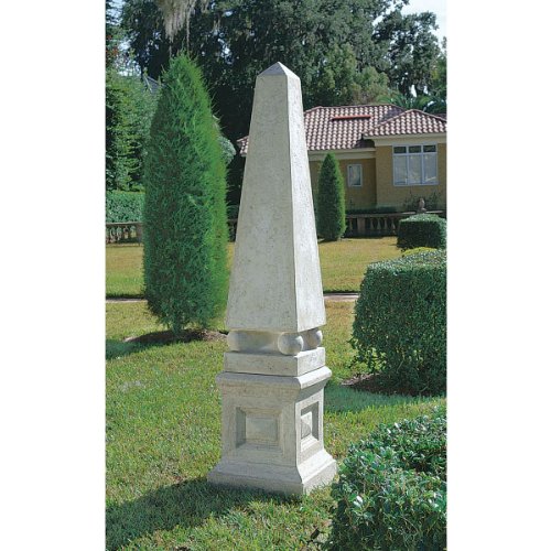 Design Toscano Neoclassical Obelisk Grand Garden Statue Ancient Ivory