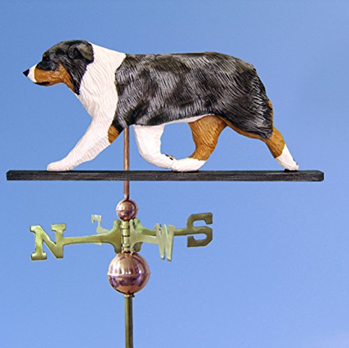 Australian Shepherd Hand Carved & Painted Weathervane Blue Merle 32 Inch