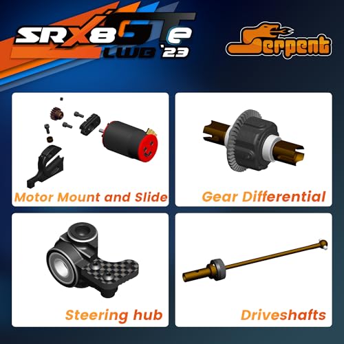 Serpent SRX8 GTE LWB 1/8 On-Road RC Car Kit with Carbon Fiber & CNC Aluminum Parts