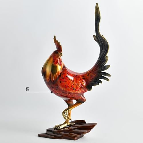 FENGSHUI-CAISHEN Colourful Metal Rooster Statue