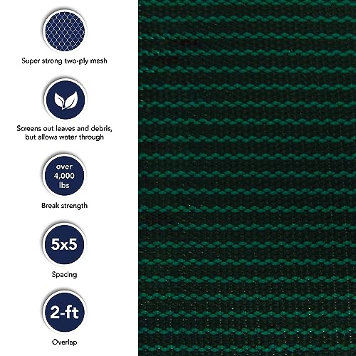 Blue Wave Rectangular In Ground Pool Safety Cover - Green