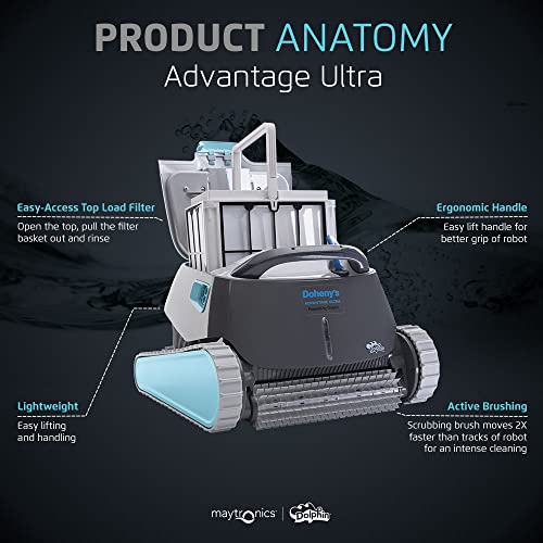 Dolphin Advantage Ultra Robotic Pool Vacuum Cleaner - Waterline Scrubber Brush