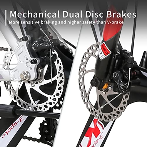 EUROBIKE Mountain Bike 29" Men Lightweight Aluminum Frame 21-Speed Bicycles for Mens Bikes (Silvery)