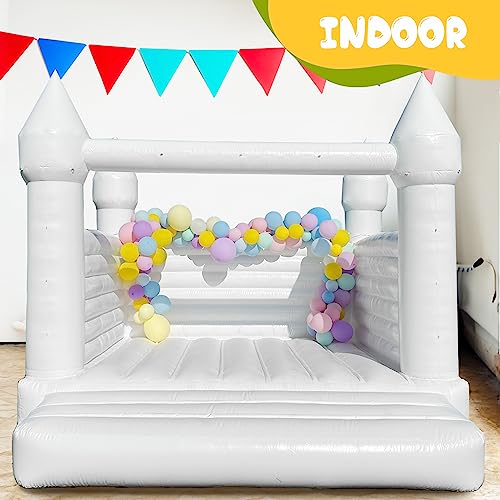 OZIS White PVC Inflatable Bounce House Castle 13x12x10FT with Blower