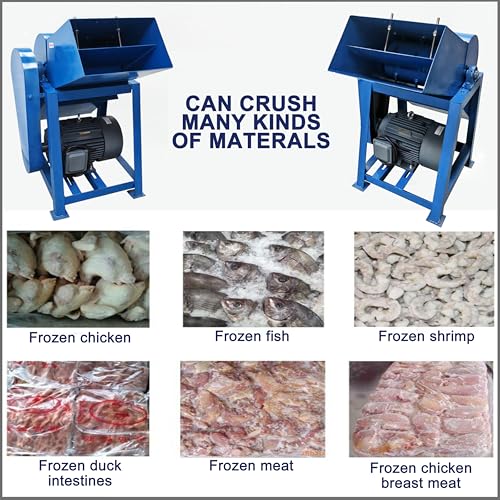 TECHTONGDA Frozen Meat Crusher for Fish Pond Aquaculture 220V Blue