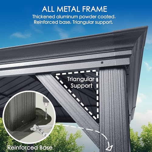 Kozyard Alexander 12' X 16' Hardtop Gazebo Gray