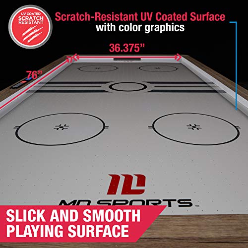 MD Sports 7' Hinsdale Air Powered Hockey Table with Pusher and Puck Set White/Gray