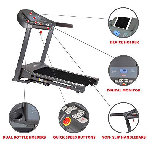 Sunny Health & Fitness T7643 Heavy Duty Walking Treadmill Gray