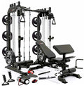 MiM USA Pro Master 1001 Smith Machine & Functional Trainer Home Gym Black
