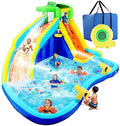 ROOJER 8-in-1 Inflatable Water Slide Bounce House with Blower and Accessories - Multi-Color