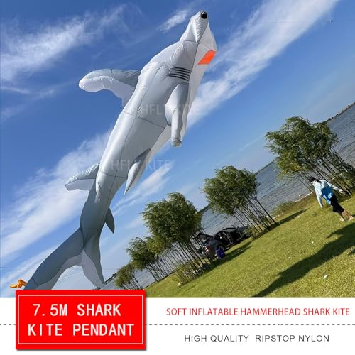 Yingfeida HFLY 7.5m Hammerhead Shark Kite Ripstop Nylon Grey