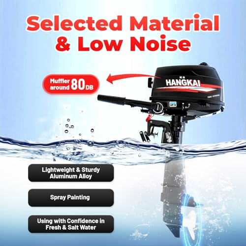 EurHomePlus 4.4KW Electric Outboard Trolling Motor 7'' 3-Blade Propeller Black