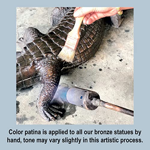 Design Toscano Gator on the Prowl Spitting Bronze Alligator Garden Statue Bronze