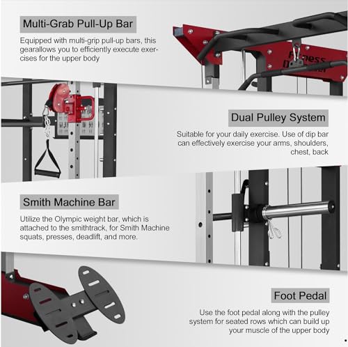 Fitness Dreamer Home Gym Smith Machine Red