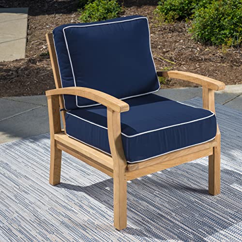 Tortuga Outdoor Jakarta Teak 4-Piece Club Chairs & 2 Ottomans Outdoor Furniture Set Brown