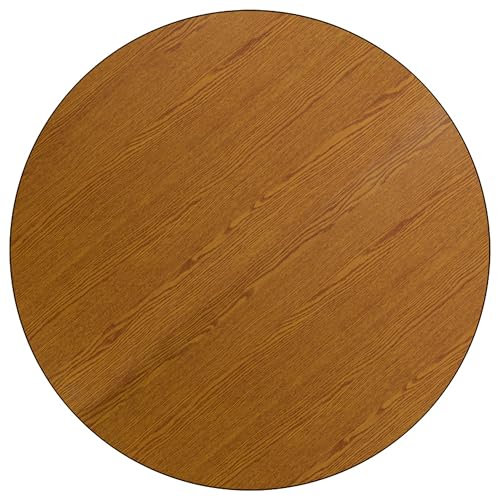 Flash Furniture Wren Mobile 60'' Round Oak Activity Table Standard Height Adjustable Legs