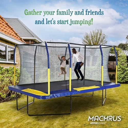 Upper Bounce Rectangle Trampoline with Enclosure Blue/Yellow