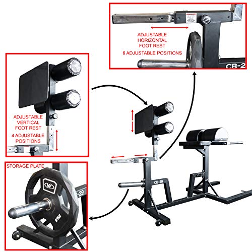 Valor Fitness Glute Ham Developer Machine Adjustable GHD Black