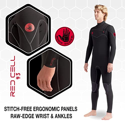 Body Glove Men's Red Cell 4/3mm Chest-Zip Full Wetsuit Black